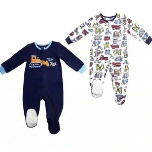 Absorba Sleeper Blanket Onesie Size 6-9 Months Boy 2-pack Fleece Construction